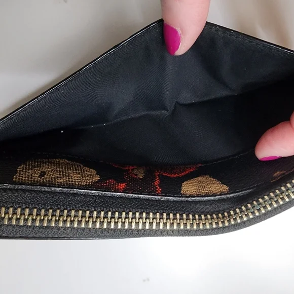 Coach Black and Red Floral Wallet - Picture 5 of 11